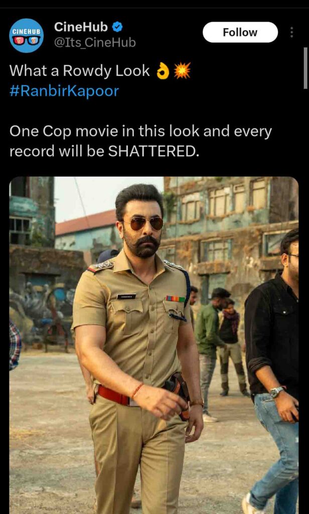 Ranbir Kapoor cop uniform